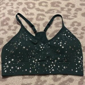PINK Active sports bra- silver stars- size L
